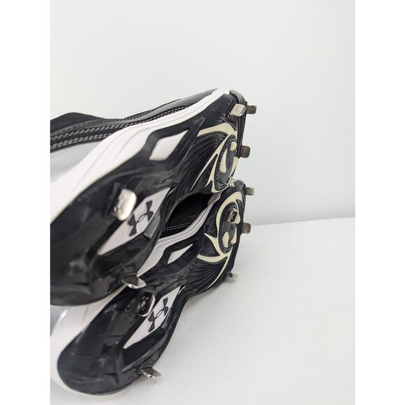 Men's Size 12 - Under Armour Natural 2 Low ST Black New In Box Baseball Cleats - Picture 9 of 9
